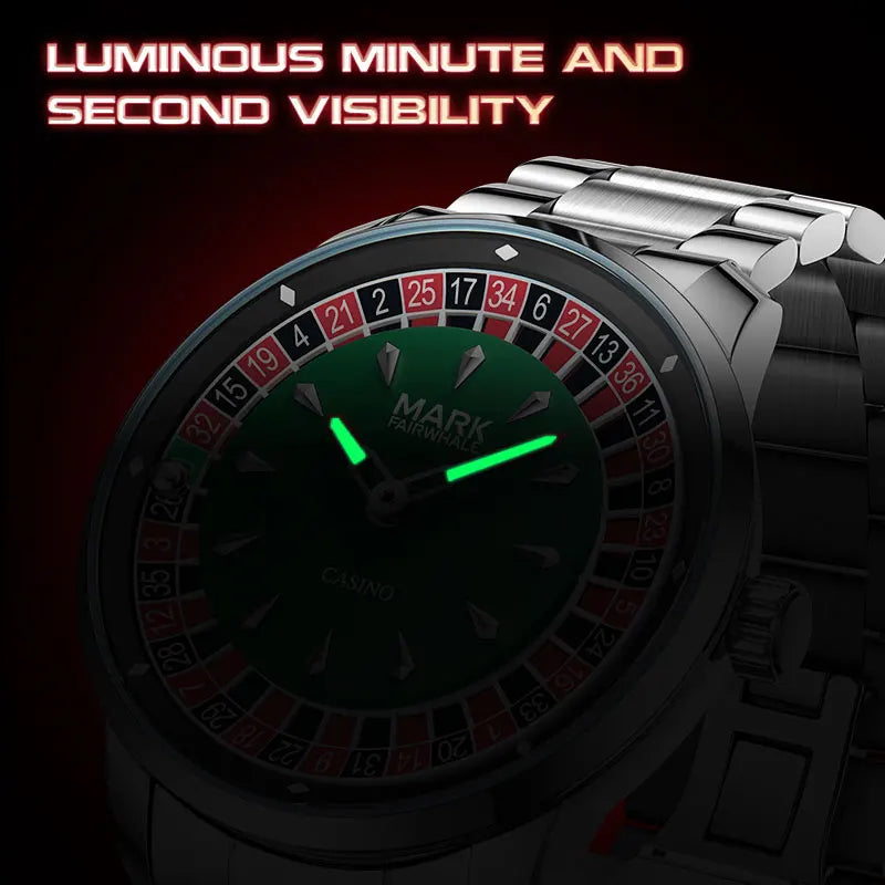 5031 Fashionable Roulette Men Watch Trendy Night Light Waterproof Quartz Watch Light Luxury Watches for Men